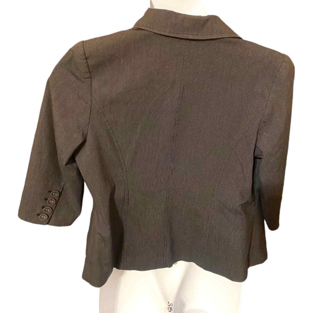 LANE BRYANT black pinstripe 3/4 sleeve two-button blazer - women's 16 EUC - Picture 4 of 7